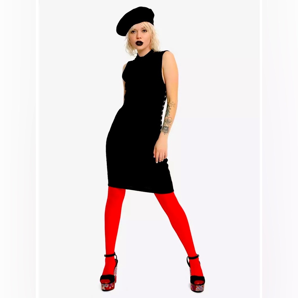 Hottopic Black Hook & Eye Bodycon Dress